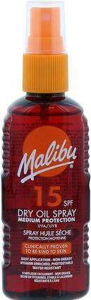 Malibu Sun SPF 15 Non-Greasy Dry Oil Spray for Tanning Medium Protection Water Resistant 100ml (Sonnenspray, SPF 15, 100 ml)