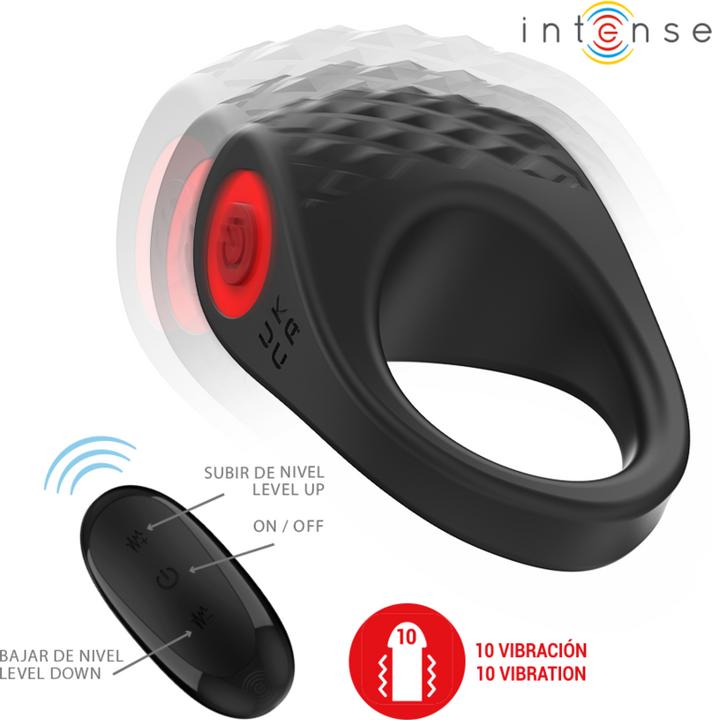 Image du produit Intense Clover Vibrator Anneau Pénis 10 Vibrations Noir