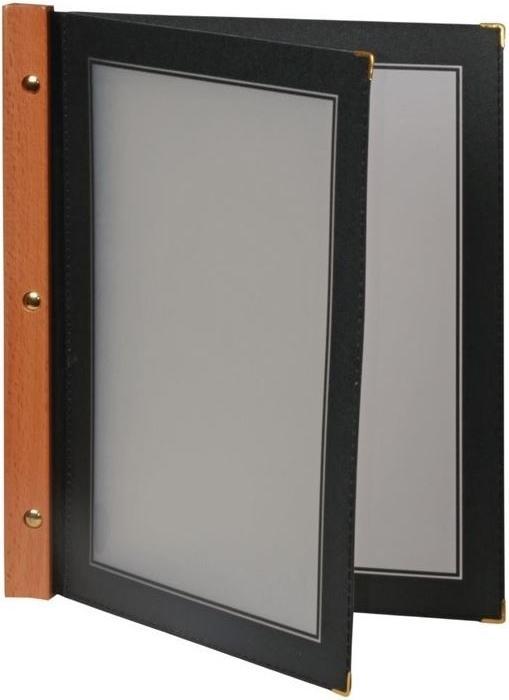 Immagine prodotto Securit Cartella portamenu in legno, DIN A4, nero (A4, 1 x)