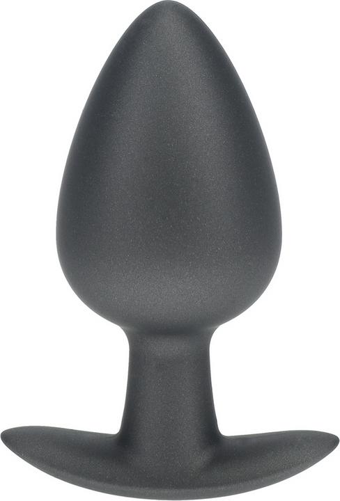 Actual product image Ouch! Smooth Silicone Anal Plug - Large - 3.5 / 8,9 cm - Gunmetal