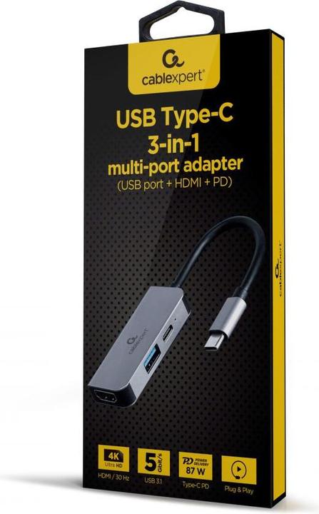 Produktbild Gembird Multi Port Adapter USB Type C (USB-C, 3 Ports)