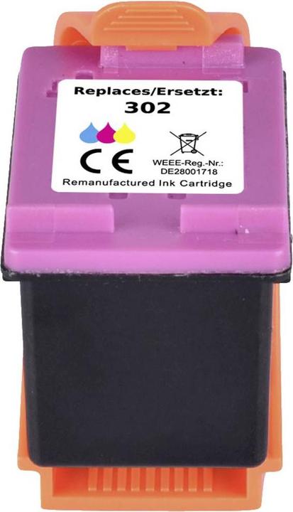 Actual product image Renkforce Ink cartridge replaces HP HP 302 (F6U65AE) Compatible Cyan, Magenta, G (M, C, Y)