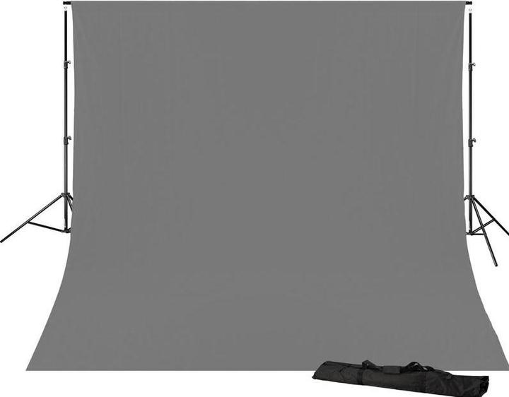 Produktbild Bresser Hintergrundsystem - Br -D23 - inkl.3 x 6 m Leinwand - grau (300 cm, 220 cm)