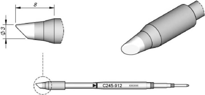 Image du produit JBC Panne à souder ronde Ø 3.0 mm (Panne de soudure)