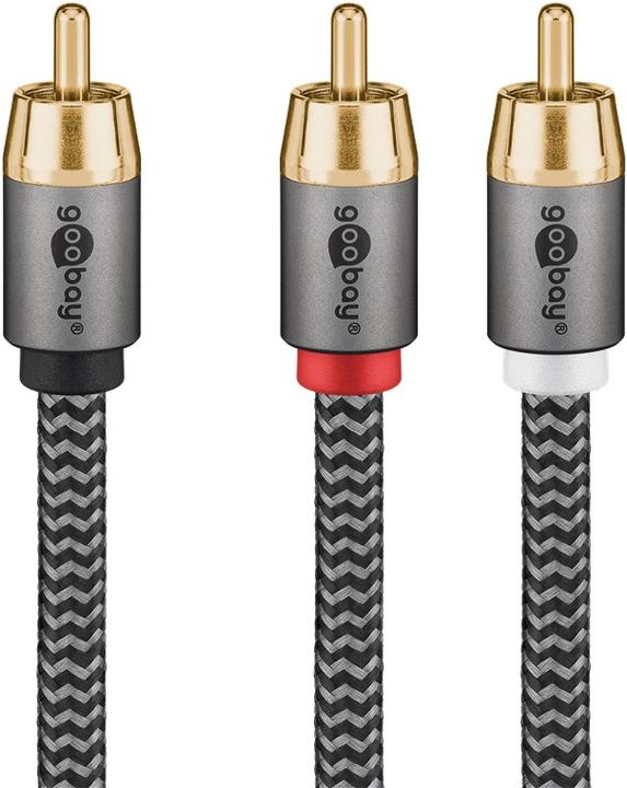 Produktbild Goobay Cinch Y-Kabel, 2 m, Sharkskin Grey (2 m, Cinch)