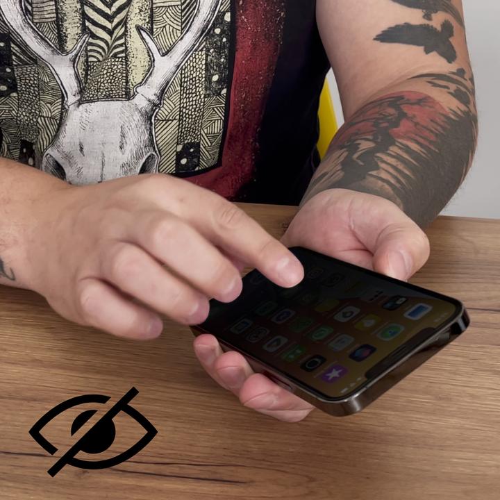 Produktbild Wozinsky Sichtschutzglas mit Anti-Spionage-Filter für iPhone 15 Pro Max Sichtschutzglas – Schwarz (1 Stück, Apple iPhone 15 Pro Max)