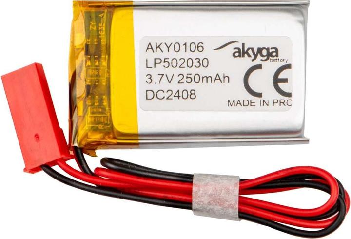 Actual product image Akyga LP502030 Akkupack x Spezial-Akku LiPo 3.7 V 250 mAh (1 pcs., Device specific, 250 mAh)