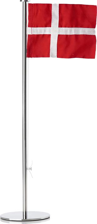 Zone Bordflag Ø9x40 cm Dannebrog Rustfri Stål Blank
