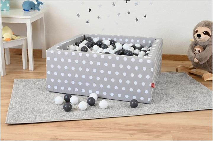 Actual product image Knorrtoys Ball pool soft square - "Grey white dots" - 100 balls grey/cream