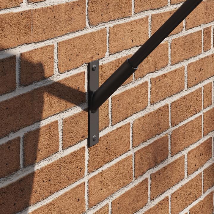 Actual product image VidaXL Flagpole bracket for 1 flag for wall mounting made of black metal