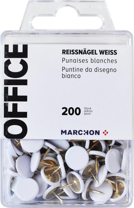 Office Reissnägel 200 Stk. Weiss (200 Stück, 9 mm)