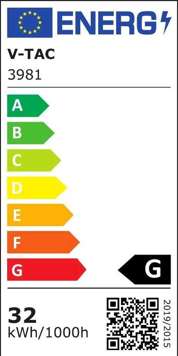 Energie-Label V-TAC VT7050 32W LED Designer Doppel Lang Hängelampe Triac Dimmbar Weiss 3000K (2100 lm)