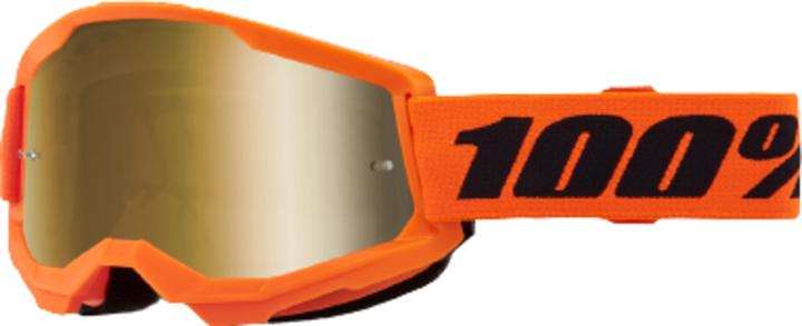 Immagine prodotto 100% Occhiali STRATA 2 Arancione Neon - Lente Oro Specchio (Arancia, Oro)