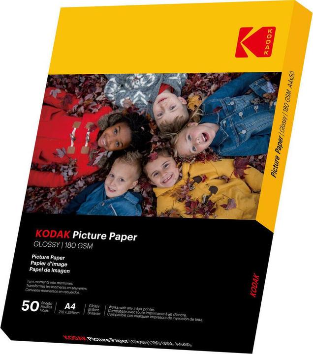 Actual product image Kodak 180gsm 9.1 mil Glossy A4x50 (180 g/m², 21 x 29.7 cm, 1 x)