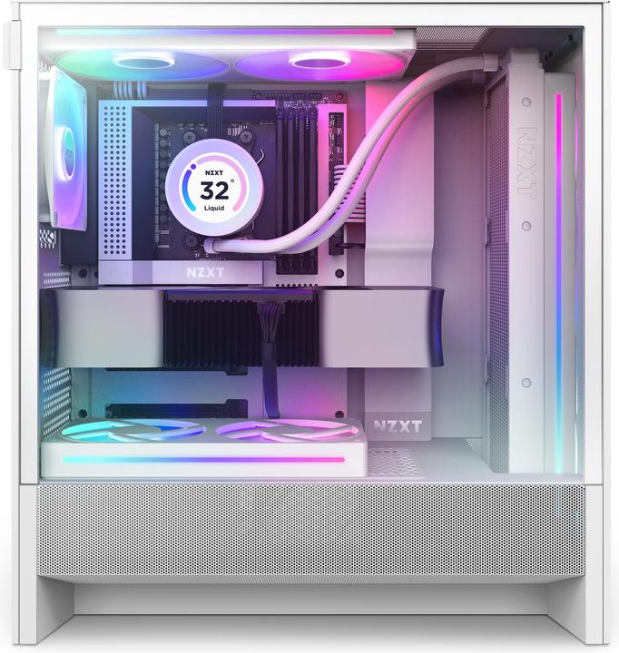 Immagine prodotto NZXT H5 Flow RGB ( 2024 ) (bianco, vetro temperato) (ATX, mATX, E-ATX, Mini-ITX)