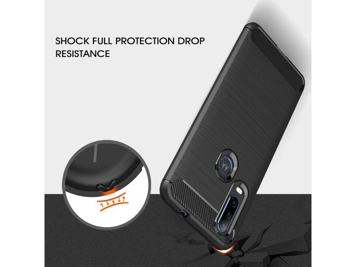 Produktbild Screenguard Motorola One Action Hülle Carbon Brushed Soft TPU (Motorola One Action)