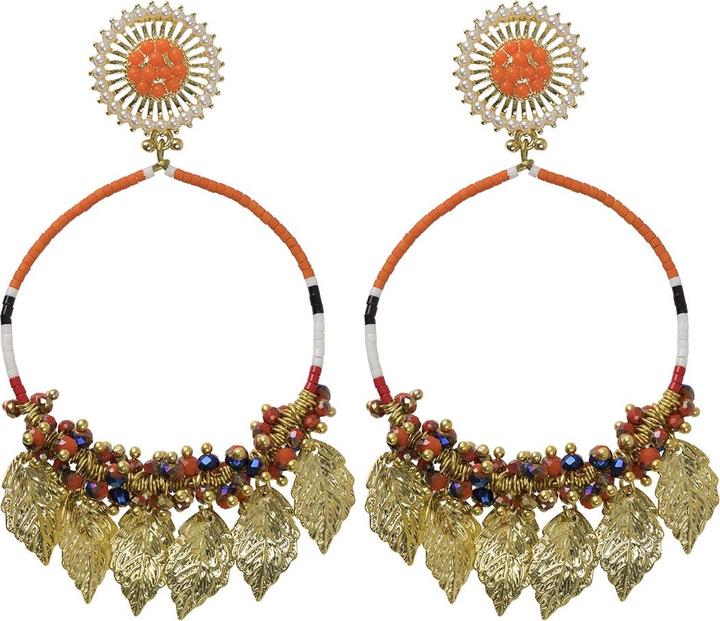 Uzurii Amazon Maria Hoop Ohrringe Orange (925er Sterlingsilber)