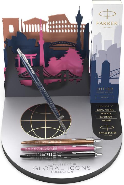 Actual product image Parker Pen Retractable biros JOTTER Tokyo, metallic pink Stroke width: M, stroke colour: blue, barrel made of (Pink, 1 x)