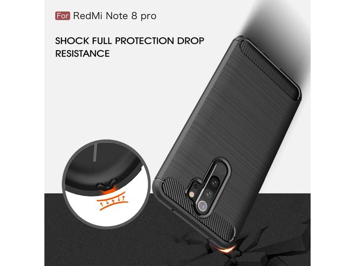Immagine prodotto Screenguard Xiaomi Redmi Note 8 Pro Cover Carbon Brushed Soft TPU (Xiaomi Redmi Note 8 Pro)