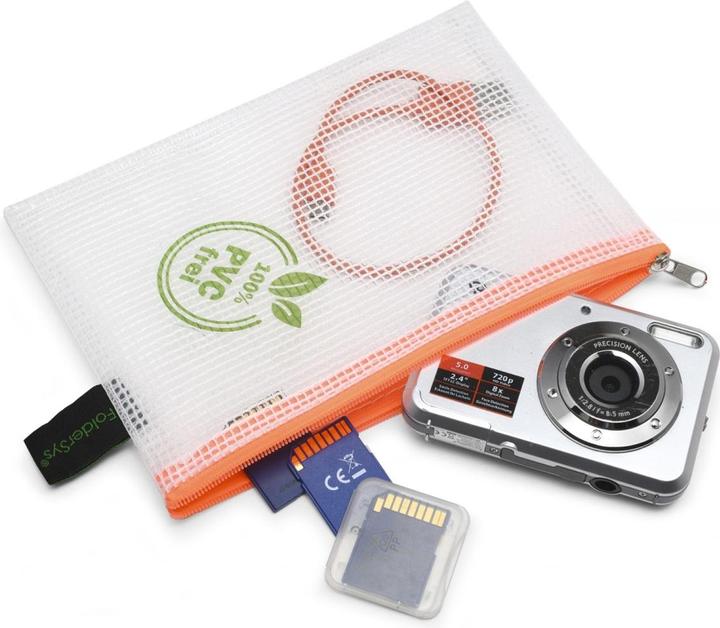 Produktbild Foldersys Reissverschlussbeutel A6 transparent/orange 0,20 mm (A6, 1 x)