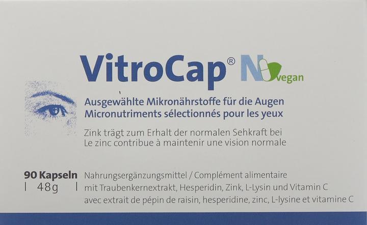 Valeurs nutritives et ingrédients Vitrocap N caps (90 pièce(s), Capsules, 48 g)
