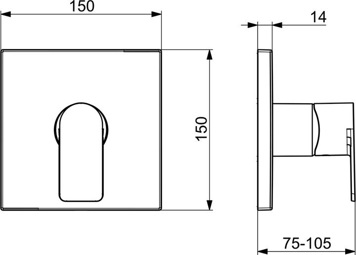 Actual product image Hansa HANSASTELA complete set for shower mixer, square rosette, 87859073