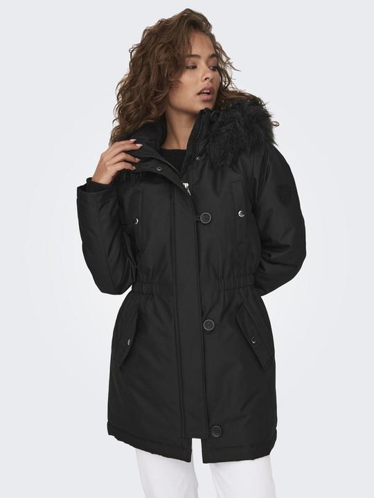 Image du produit Only Capuche avec bord en fausse fourrure amovible Poignets côtelés Parka Longue parka (XXS)