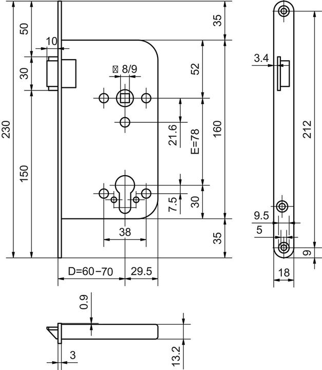 Image du produit Glutz Einsteckschlösser 24010 (Cylindre profilé)