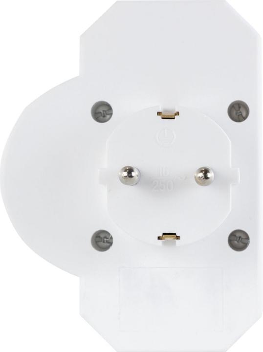 Actual product image REV Steckdosenadapter 3-fach mit Überspannungsschutz, weiss (CEE 7/3, CEE 7/16, 3 x)