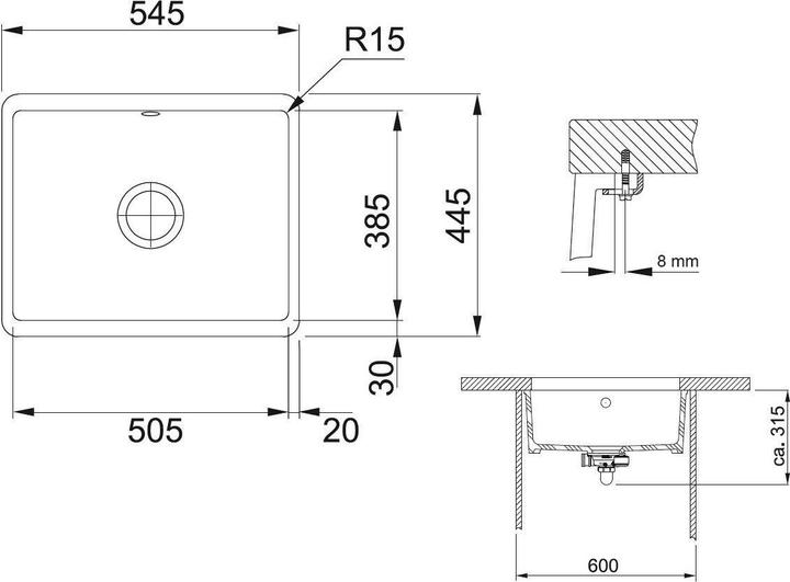 Productafbeelding Franke Basin KBK 110-50 3 1/2" OT MAV MRU OLB Magnoli 126.0335.880 (Aanrecht, 44.50 cm, 54.50 cm)