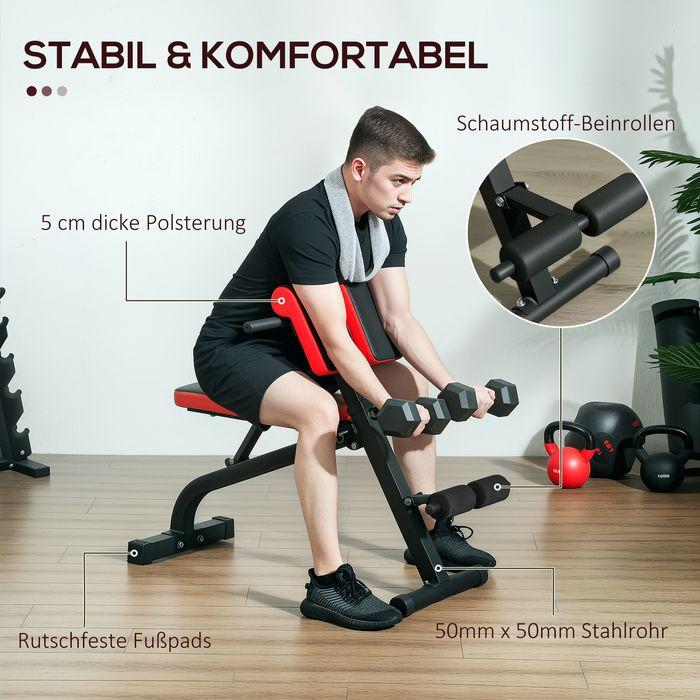 Actual product image Swisshandel24 Multifunktionale Hantelbank, verstellbar, klappbar, bis 120 kg, Schwarz