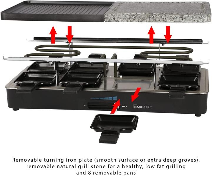 Actual product image Clatronic RG 3518 Raclette grill with hot stone