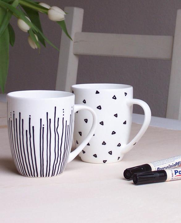 Image du produit I Am Creative Porcelain Pen Set à 5 (Noir, Jaune de signalisation, Rouge cerise, Bleu roi, Vert français, 4 mm, 5 x)