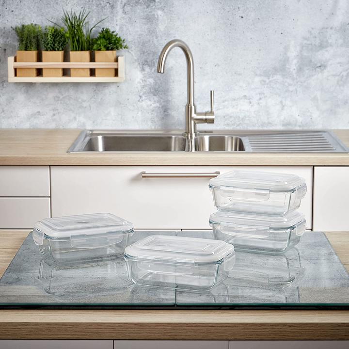 Actual product image Grizzly Fresh food containers, 4 x 640 ml Rectangular (0.64 l)