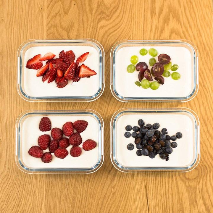 Actual product image Grizzly Fresh food containers, 4 x 640 ml Rectangular (0.64 l)