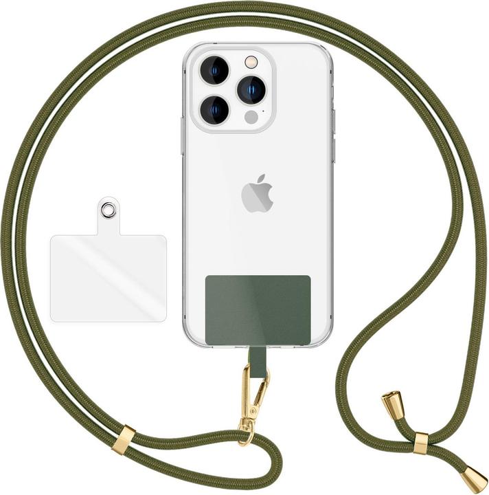 Actual product image Nalia Handyband + Pad für Hülle zum Umhängen, Karabinerhaken Anhänger aus Metall (gold)