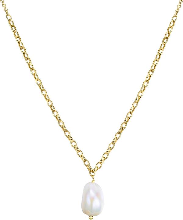 Actual product image Glanzstücke München Ladies sterling silver freshwater cultured pearl yellow gold 40.0 cm base chain + 5.0 cm extension (Sterling Silver, 40 - 45 cm)