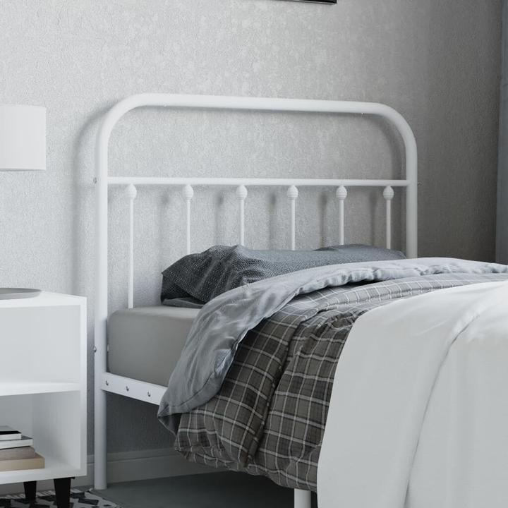 Produktbild VidaXL Kopfteil Metall Weiss 100 cm, Farbe: Weiss, Material (105 x 3 x 100 cm)