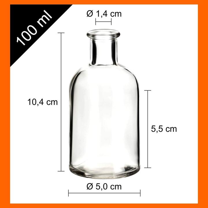 Actual product image Gouveo 24er-Set Kleine Apothekerflaschen mit Korken (24 pcs., 0.10 l)