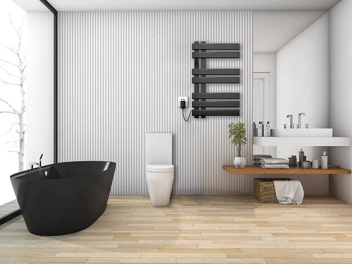 Actual product image Skylyzh Towel radiator, Black Left