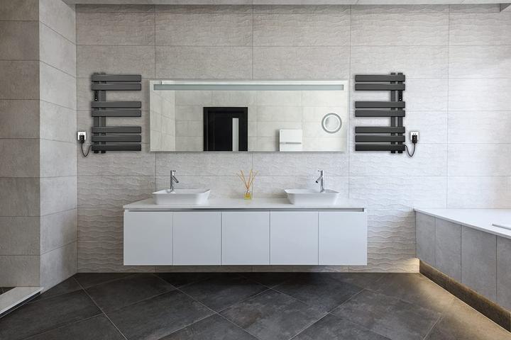 Actual product image Skylyzh Towel radiator, Black Left