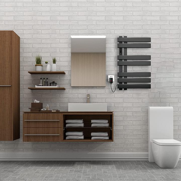 Actual product image Skylyzh Towel radiator, Black Left