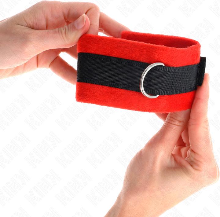 Immagine prodotto Kink Polsini Di Pelliccia Per Principianti Nero-Rosso 30 X 7 cm