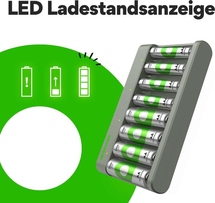 Actual product image GP Batteries E821 (9 pcs., AA, AAA, 2600 mAh, Battery + charger)