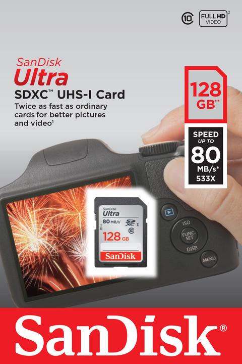 Actual product image SanDisk Ultra U1 (128 GB, SDXC, U1, UHS-I)