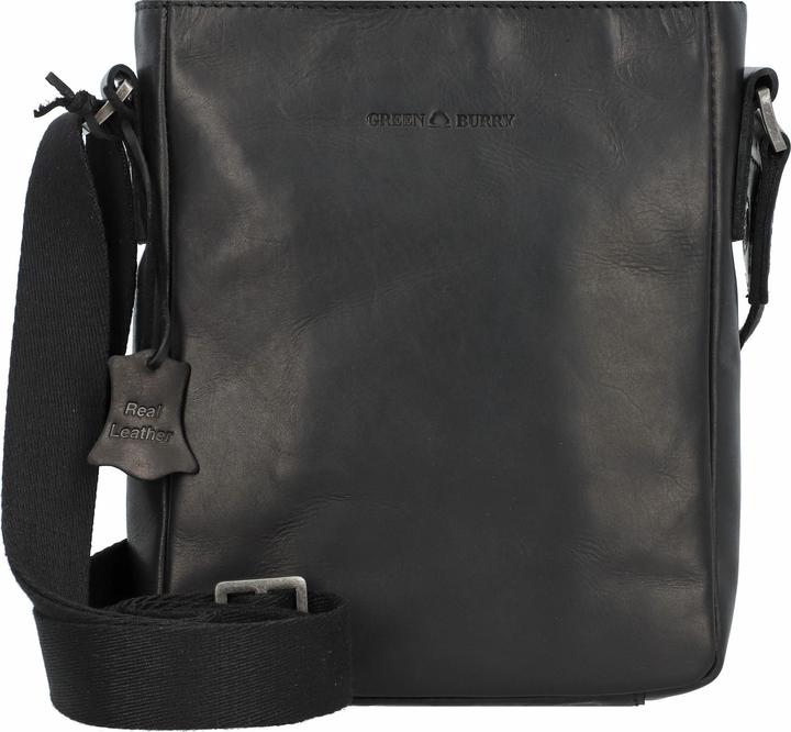 Greenburry Pure Black Umhängetasche Leder 17 cm