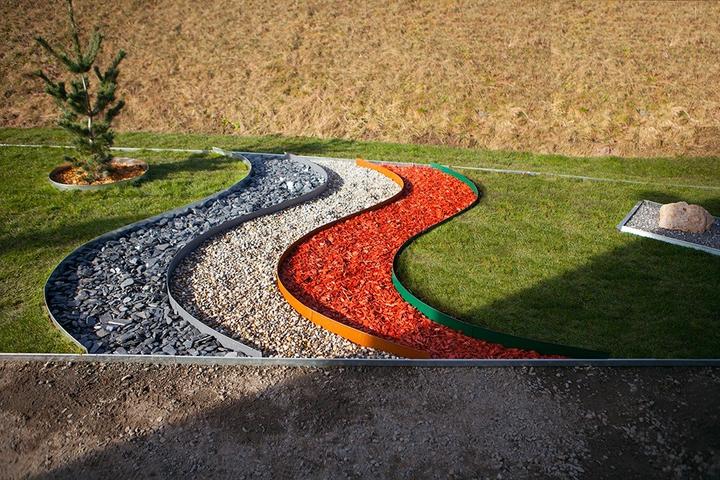 Image du produit Green Split Bordure de pelouse en métal 18.5 cm x 120 cm Vert | Bordure de parterre | Bordure de parterre (120 cm)