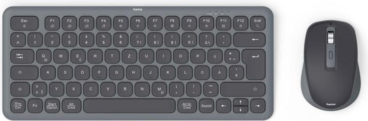 Actual product image Hama Multi-device keyboard and mouse set WKM-500 wireless small SW QWERTZ EN (DE, Wireless)