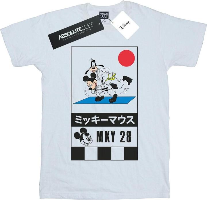 Actual product image Disney Womens/Ladies Mickey And Goofy Karate Cotton Boyfriend T-Shirt (4XL)