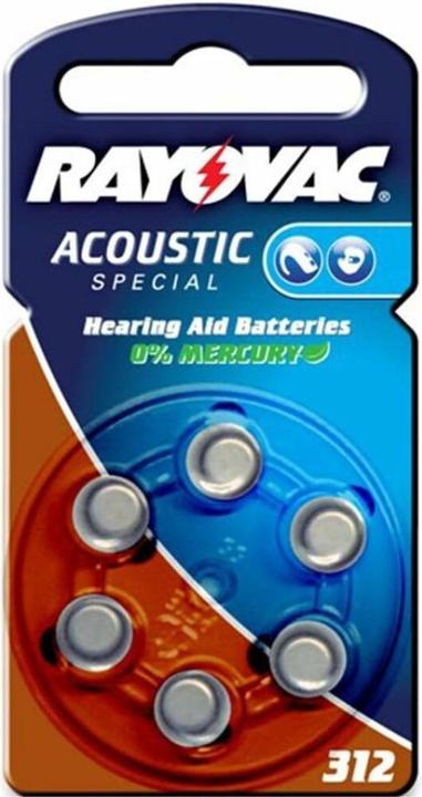 Actual product image Varta Hearing aid batteries type 312, 1.4V (6-pack) (6 pcs., A312, 180 mAh)